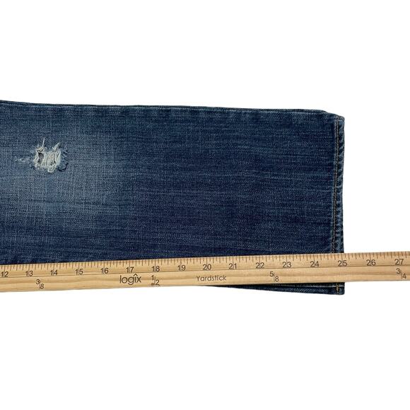 Abercrombie and Fitch Womens Jeans Size 4 Distressed Capri Blue Jeans Dark Wash - Picture 10 of 12